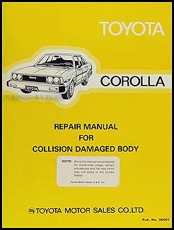 1980-1983 Toyota Corolla Body Collision Manual Original
