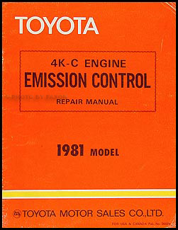 1981 Toyota Starlet Emission Control Manual Original