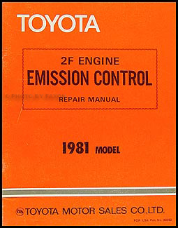 1981 Toyota Land Cruiser 2F Engine Emission Control Manual Original