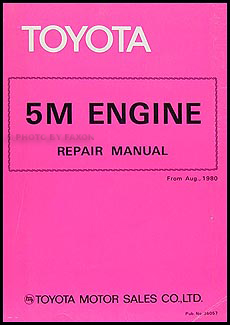 1979-1983 Toyota 5M and 5M- E Engine Repair Shop Manual Original No. 36057 (22R)