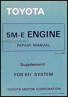 1979-1982 Toyota Engine Repair Shop Manual EFI Supplement (5M-E) Supra Cressida