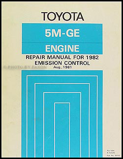 1982 Toyota Supra Emission Control Manual Original No. 36143