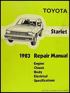 1983 Toyota Starlet Shop Manual Original No. 38183A