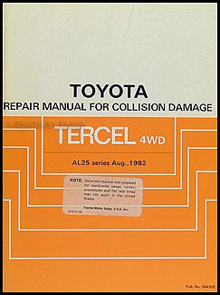 1983-1988 Toyota Tercel 4WD Station Wagon Body Repair Manual Original