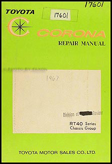 1965-1967 Toyota Corona Chassis Manual Original