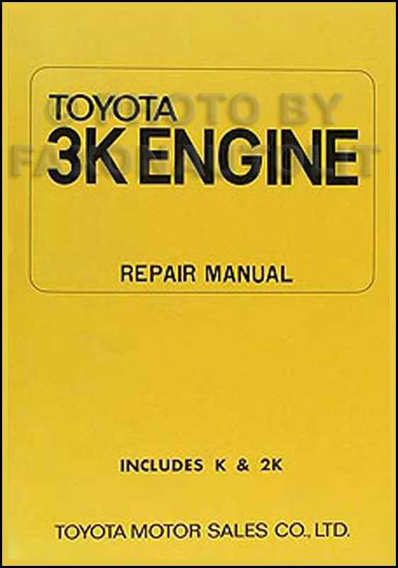 1970-1972 Toyota Corolla & 1000 K-Series Engine Manual Original