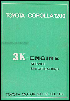 1970 Toyota Corolla Service Specifications Manual Original