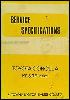 1972-1974 Toyota Corolla Service Specifications Manual Original