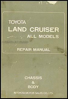 1974 Toyota Land Cruiser Chassis Repair Manual Original No. 98077-1