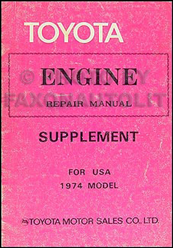 1974 Toyota Engine Repair Manual Original No. 98101