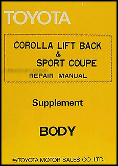 1976 Toyota Corolla Lift Back and Sport Coupe Body Manual Supplement