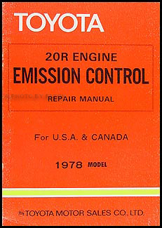 1978 Toyota Emission Control Manual Original Corona Corolla Pickup No. 98268