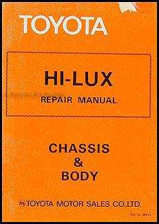 1979 Toyota Pickup Chassis Repair Manual Original No. 98313