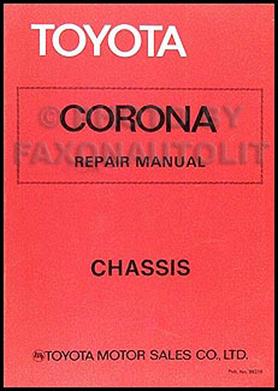 1979-1980 Toyota Corona Chassis Repair Manual Original No. 98316