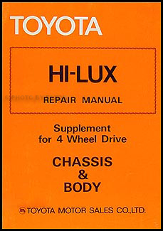 1979 Toyota Pickup Chassis Repair Manual Original No. 98343
