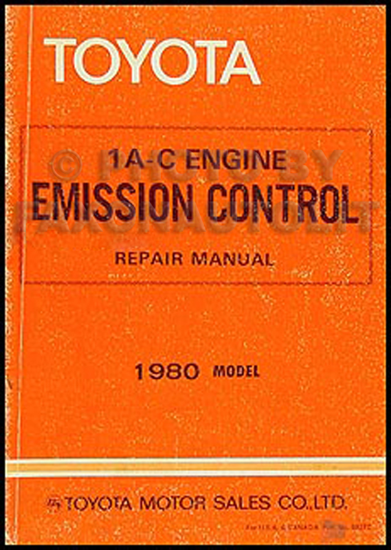 1980 Toyota Corolla Tercel Emission Control Manual Original No. 98372