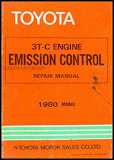 1980 Toyota Corolla Emission Control Manual Original No. 98373