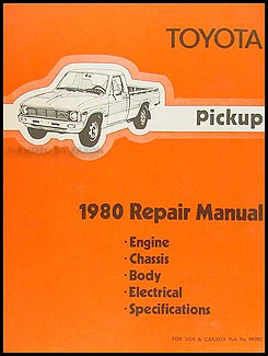 1980 Toyota Pickup Shop Manual Original No. 98387 (20R)