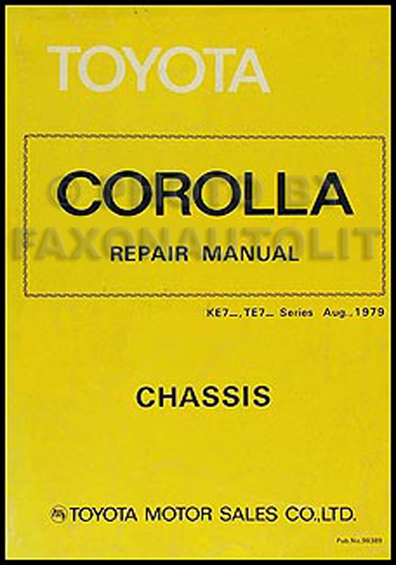 1980 Toyota Corolla Chassis Repair Manual Original No. 98389