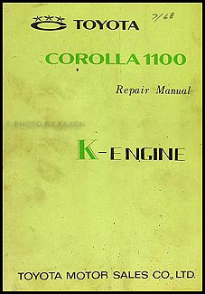 1968 Toyota Corolla 1100 K-Engine Manual Original
