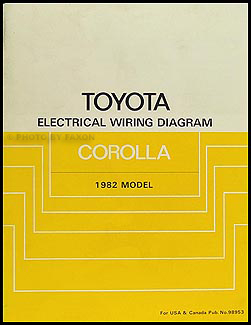 1982 Toyota Corolla Electrical Wiring Diagram Manual Original