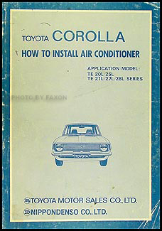 1972 Toyota Corolla A/C Installation Manual Original
