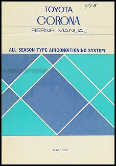 1978 Toyota Corona A/C System Manual Original