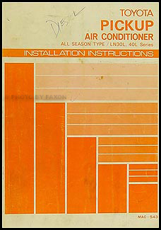 1981 Toyota Pickup A/C Installation Manual Original