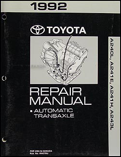 1992 Toyota Celica Corolla MR2 Automatic Transmission Repair Shop Manual