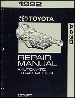 1992 Toyota 2WD 4 Cyl. Truck Automatic Transmission Repair Shop Manual