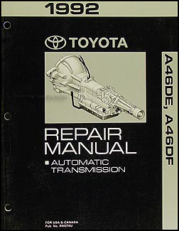 1992 Toyota Previa Automatic Transmission Repair Manual Original